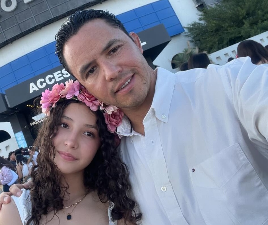 Paloma Nicole Arellano Escobedo with her dad, Carlos Arellano.