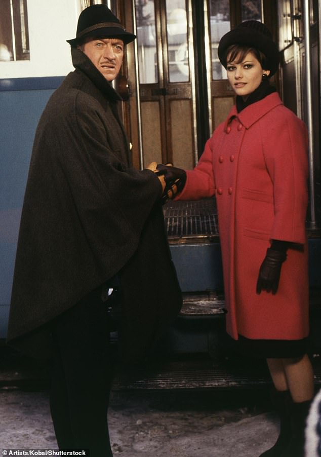 Her major roles include an exiled princess who owns the world's biggest diamond in the 1963 comedy The Pink Panther with David Niven (left)