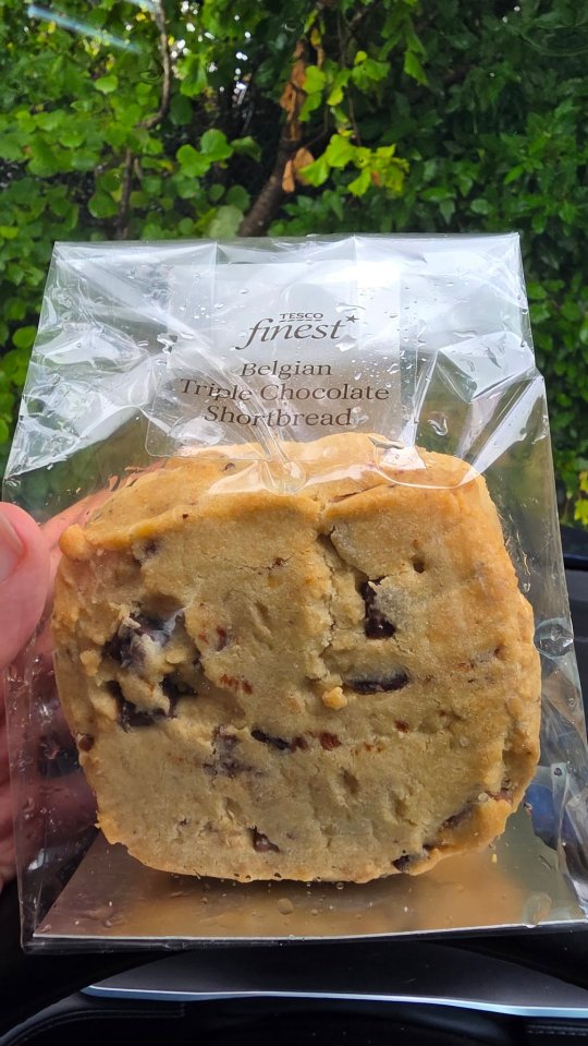 Tesco Finest Belgian Triple Chocolate Shortbread in packaging.