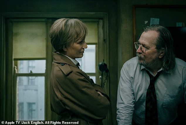 Pictured Kristin Scott Thomas as Diana Taverner and Sir Gary Oldman playing Jackson Lamb