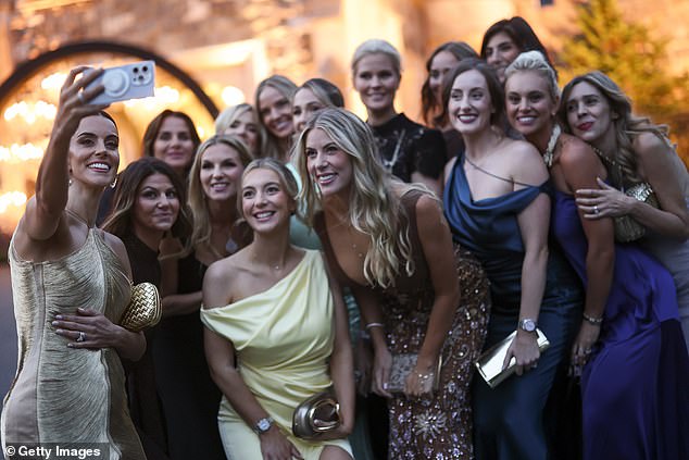 The WAGs of Team Europe pose for a selfie ahead of the dinner proceedings