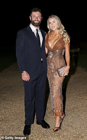 Jon Rahm of Team Europe and his wife Kelley Rahm