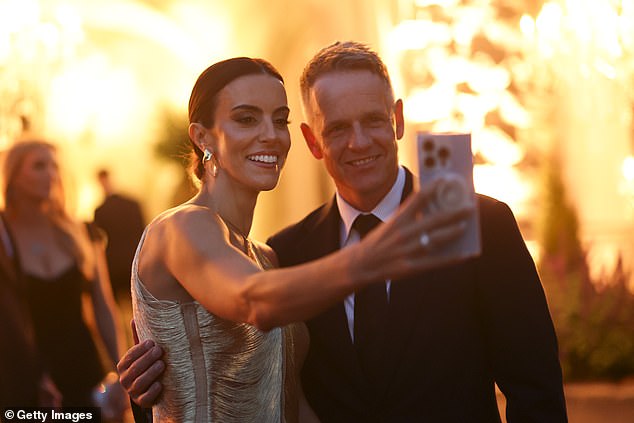 Captain Luke Donald of Team Europe and wife Diane pictured taking a selfie