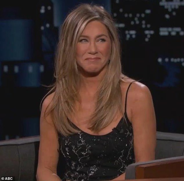 Aniston seen on Jimmy Kimmel Live! in 2021
