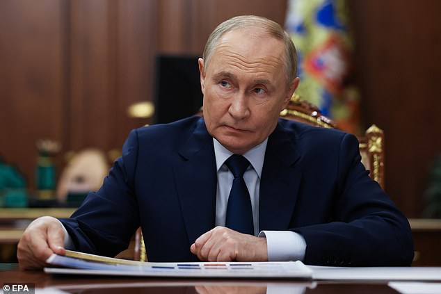 The US President appeared to change his tone on Ukraine - insisting Kyiv can win back all territory it has lost and mocking Putin's (pictured) military capabilities