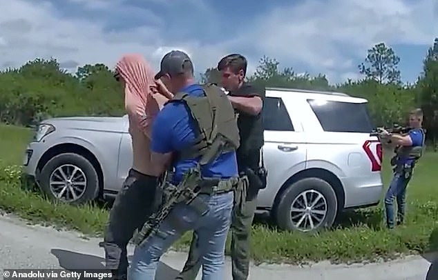 A still from body cam footage of Routh's arrest