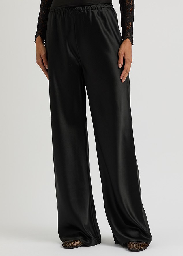 A special satin pair of trousers such as these from Almada are suitable for going out to dinner