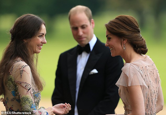 Brown wrote: 'At a charity dinner supporting the hospices at Houghton in 2016, the room was divided into small groups to meet the Duke and Duchess of Cambridge, who chatted to each guest with synchronised informal expertise'
