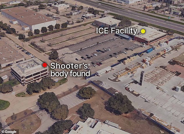 15129363 Three injured after 'SNIPER' opens fire at Dallas ICE facility