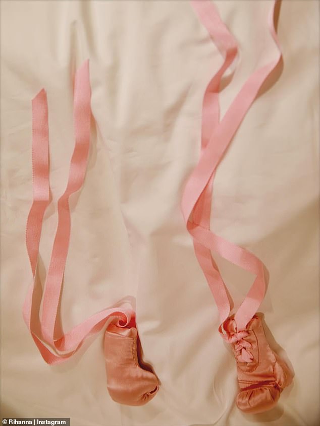 The star shared a photo of her newborn's pink boxing gloves