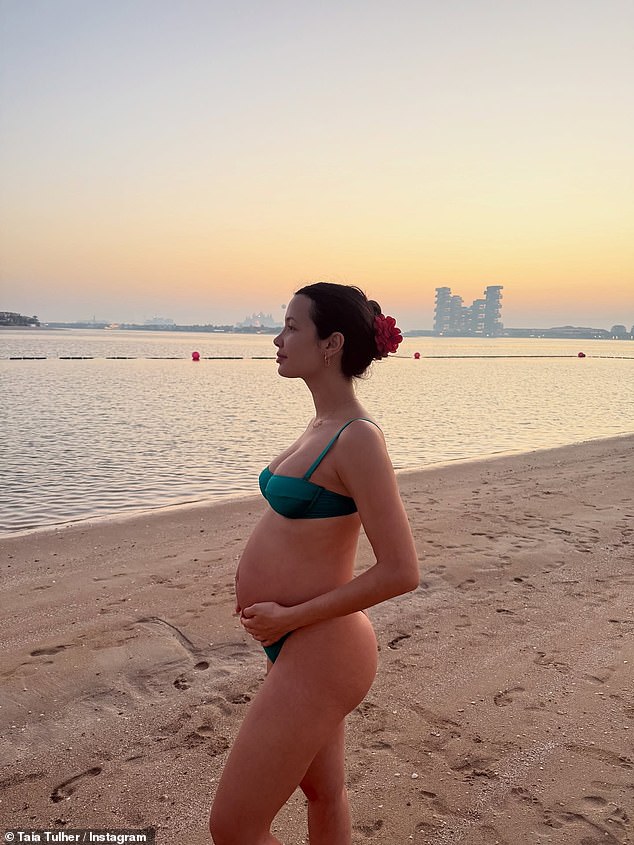 Taia had first revealed her pregnancy in an Instagram post back in March, but had never revealed her partner's identity