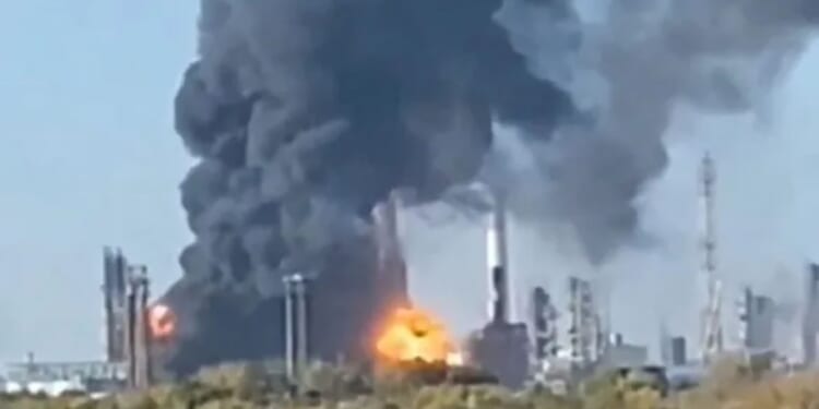 Watch moment Ukraine naval drone bombs key fuel site as campaign targeting Vlad's oil causes crisis in Russia