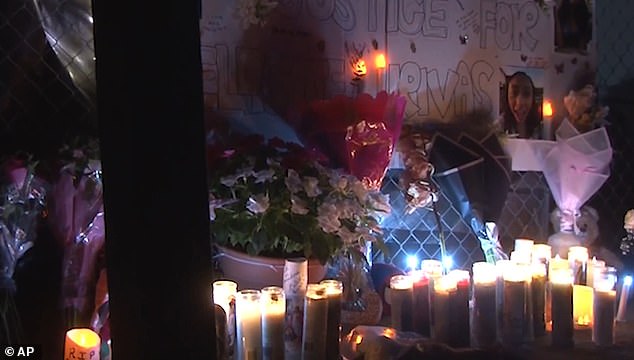 A growing makeshift memorial now lines the street Rivas once lived on in California