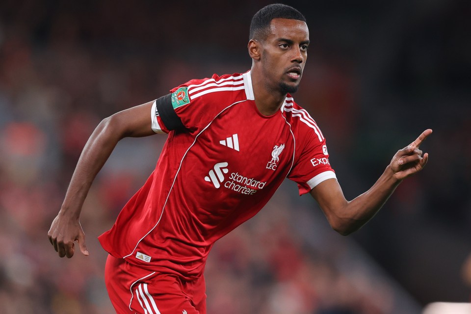 Alexander Isak of Liverpool in action during the Carabao Cup Third Round match.