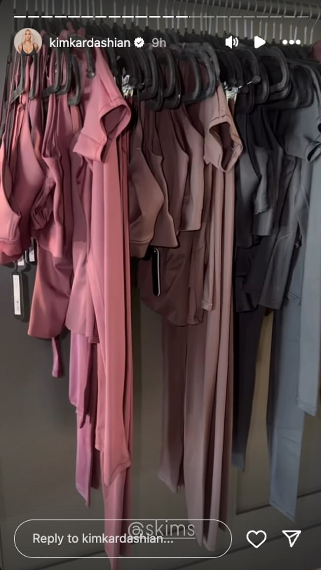 Kim also gave fans a glimpse at the upcoming collection on her Instagram stories