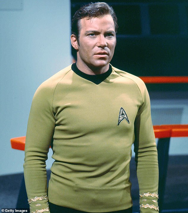 Shatner is best-known as the Starship Enterprise's Captain Kirk, whom he played through the original Star Trek series from 1966 to 1969; pictured in 1968
