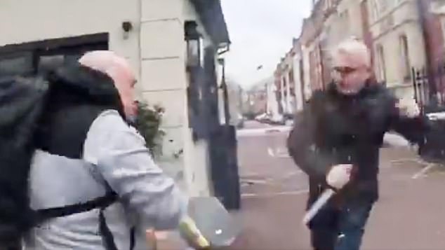 Protester Hamit Coskun is slashed with a knife by a Muslim man in London. The knifeman was spared jail