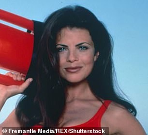 Bleeth at the height of her Baywatch fame in 1995...