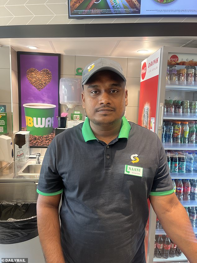Nanni Sheaik (pictured) the manager of Subway, was forced to install shields at the store to prevent the girls from stealing items