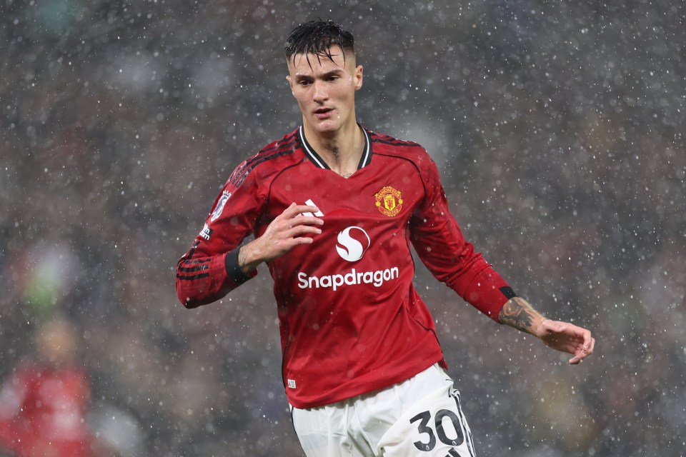 Benjamin Sesko of Manchester United during the Premier League match against Chelsea.