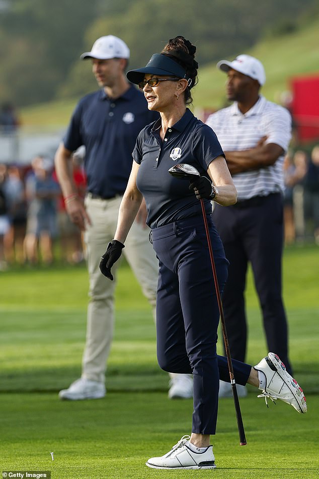 Catherine was in great spirits despite losing the tournament, and looked fab in her golfing look