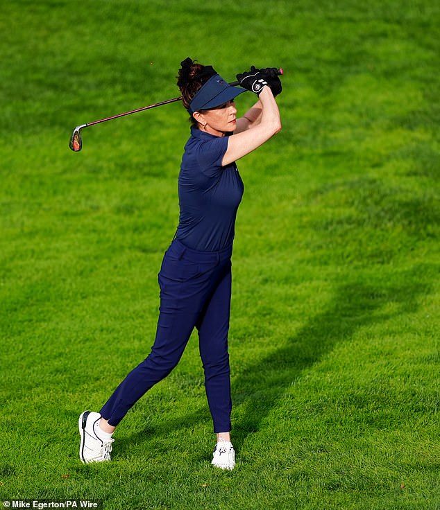 The couple were in New York where Catherine was competing in the Ryder Cup celebrity golf tournamen at Bethpage Black Course in Farmingdale