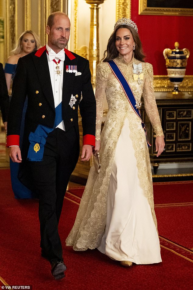 William and Catherine, pictured during Donald Trump's recent state visit, have had to cope with the trauma of the princess’s major abdominal surgery followed by her cancer diagnosis and treatment
