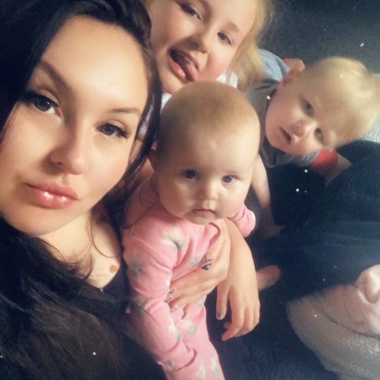 Bryonie Gawith, her two daughters, Denisty and Aubree, and her son Oscar Birtle.