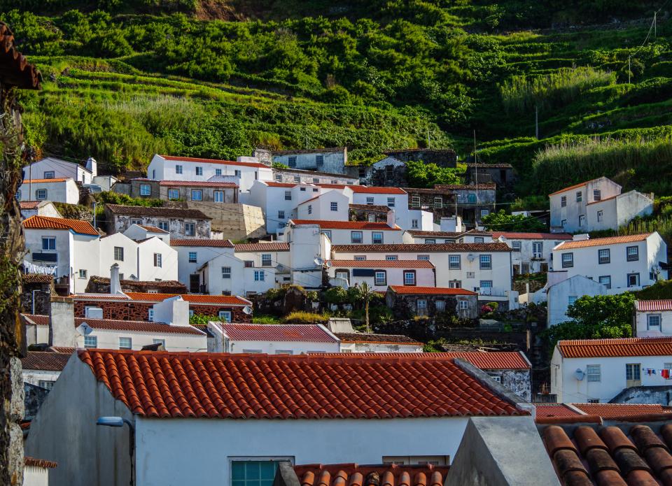 View of the Vila do Corvo in the Azores, Portugal.