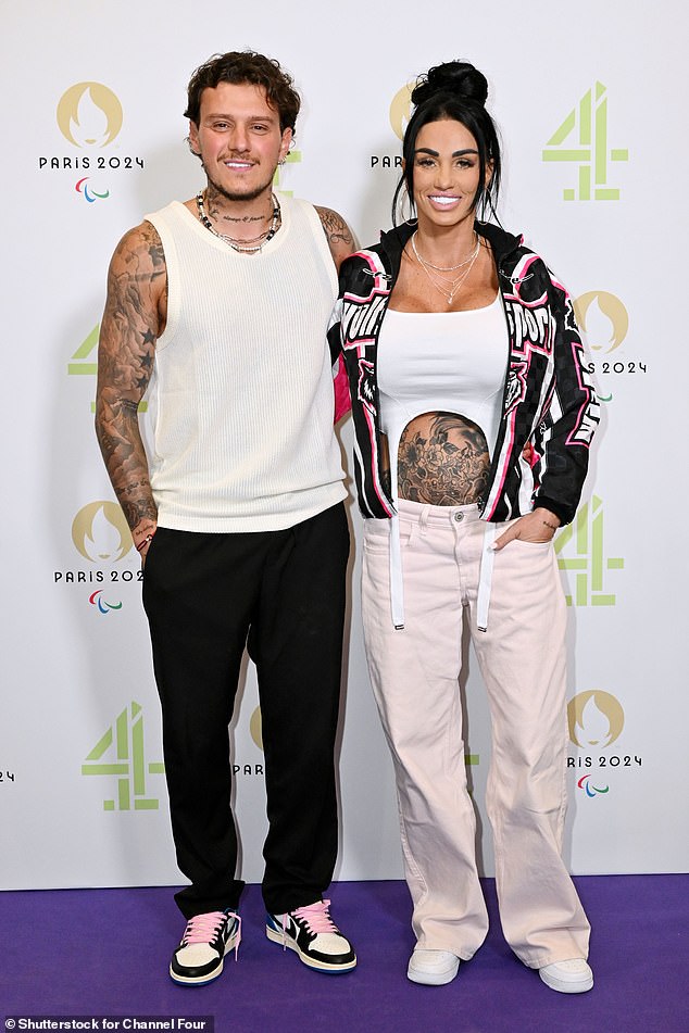 JJ Slater and Katie Price at the Paralympic Games launch in London in 2024