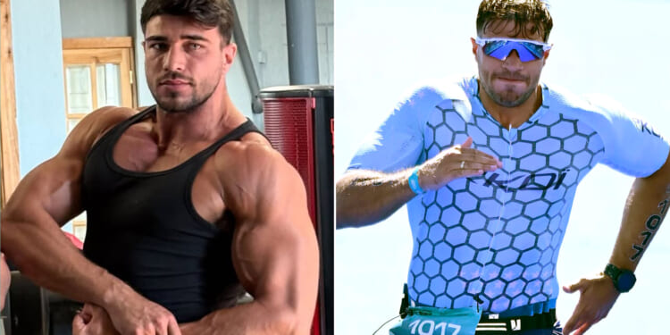 Tommy Fury shows off hench body with bulging biceps after triathlon and Great North Run scandals