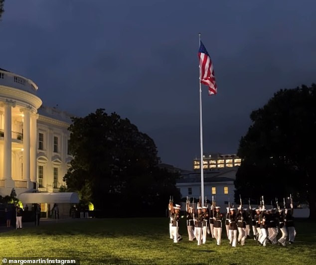 The head of the War Department has offered no explanation for the surprise move. Pictured: The Marine Corps Silent Drill Platoon at the White House
