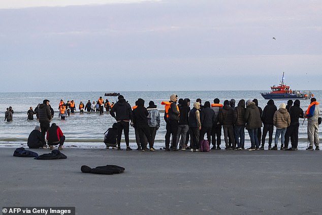 Labour is aiming for a crackdown on illegal working. This would theoretically reduce the attraction of Britain to small boat migrants (pictured: migrants cross the Channel this month)