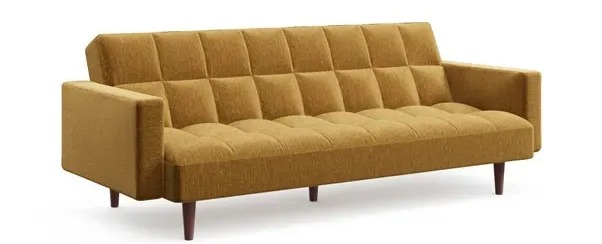 Chenille clic clac sofa bed, down from £399 to £299 at Dunelm, saving £100.