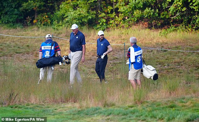 'Can't they just use another ball?' asked one onlooker, evidently unfamiliar with the rules of golf, as they watched Brooklyn attempt to retrieve it