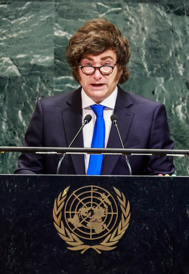 President of Argentina Javier Gerardo Milei speaks at the UN General Assembly.