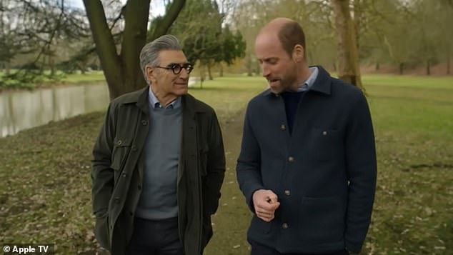 Eugene Levy and Prince William chat while filming Apple TV+ show The Reluctant Traveler