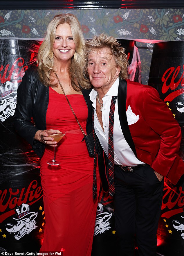 Ms Lancaster and husband Sir Rod Stewart attend their Halloween Party in October 2023