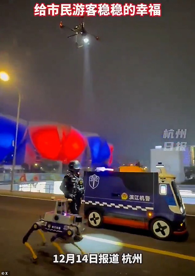 Drones equipped with speakers are also widely used in China to patrol its streets