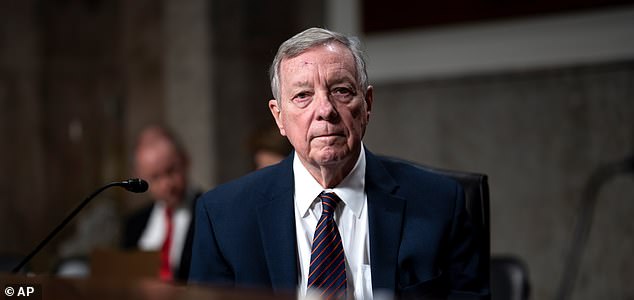 FILE - Senate Judiciary Committee Chairman Dick Durbin, D-Ill., convenes his panel to confirm President Joe Biden's nominees in the closing weeks of the 118th Congress and before Donald Trump takes office, at the Capitol in Washington, Nov. 14, 2024. (AP Photo/J. Scott Applewhite, File)