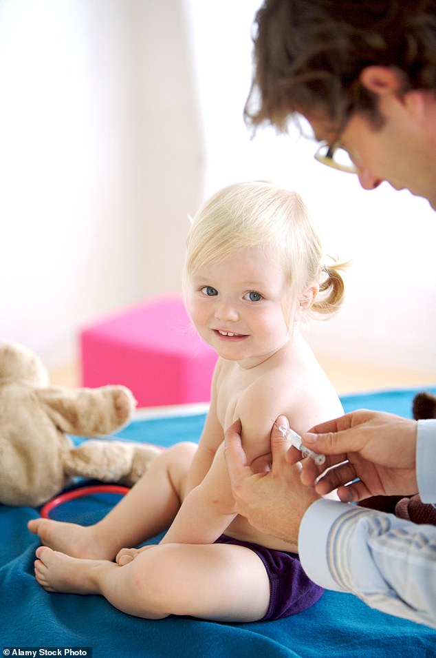 In his statements, Trump also made recommendations for receiving the MMR, varicella and hepatitis B vaccines (stock photo)