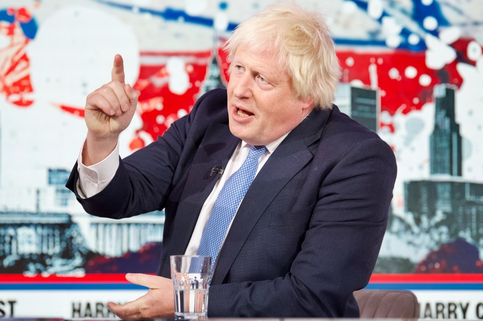 Former UK Conservative Prime Minister Boris Johnson speaking on the 'Harry Cole Saves The West' TV show.
