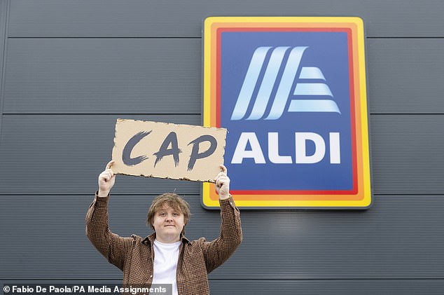 Lewis Capaldi shocked supermarket shoppers with an impromptu gig on roof of an Aldi store in Nottingham on Friday