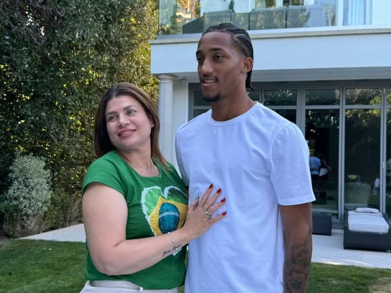 Joao Pedro with his mum.