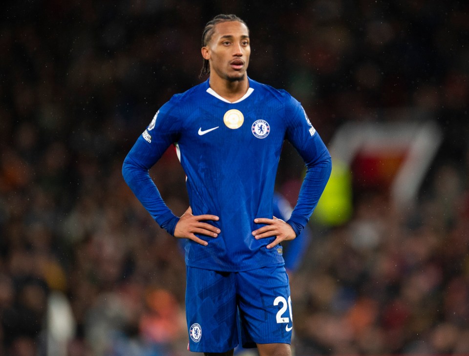 Joao Pedro of Chelsea looking on during a soccer match.