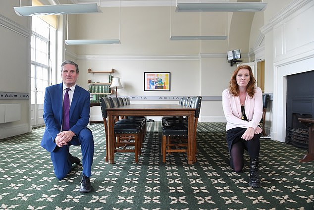 Keir Starmer and former Deputy PM Angela Rayner taking the knee in solidarity with the Black Lives Matter movement - which supports reparations