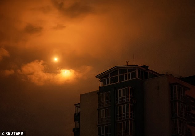Journeying across the country this week, though, it was difficult to escape the fear that the 'Eastern peril' is about to return ¿ with a vengeance. Pictured: Explosions in the night sky over Kyiv, Ukraine, where Ukrainian troops fired at Russian drones on September 10, 2025