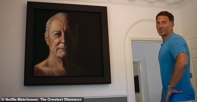 The doc gives and insight into the lives of Barry and his colourful son Eddie - two of boxing's most interesting characters. Eddie is here inside the Mascalls mansion by a portrait of his dad