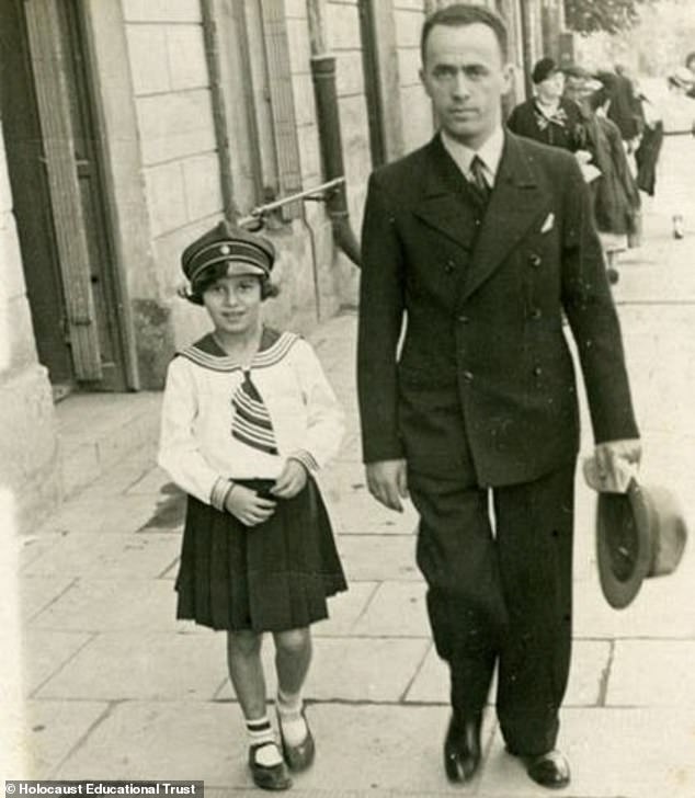 Ms Posner pictured as a young girl with her father. She escape the Warsaw ghetto and posed as a Catholic school student for the remainder of the Second World War