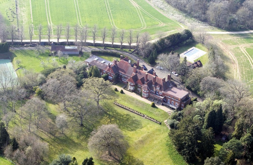Aerial view of Adele's house, Grants Copse, Partridge Green, West Sussex, Britain.